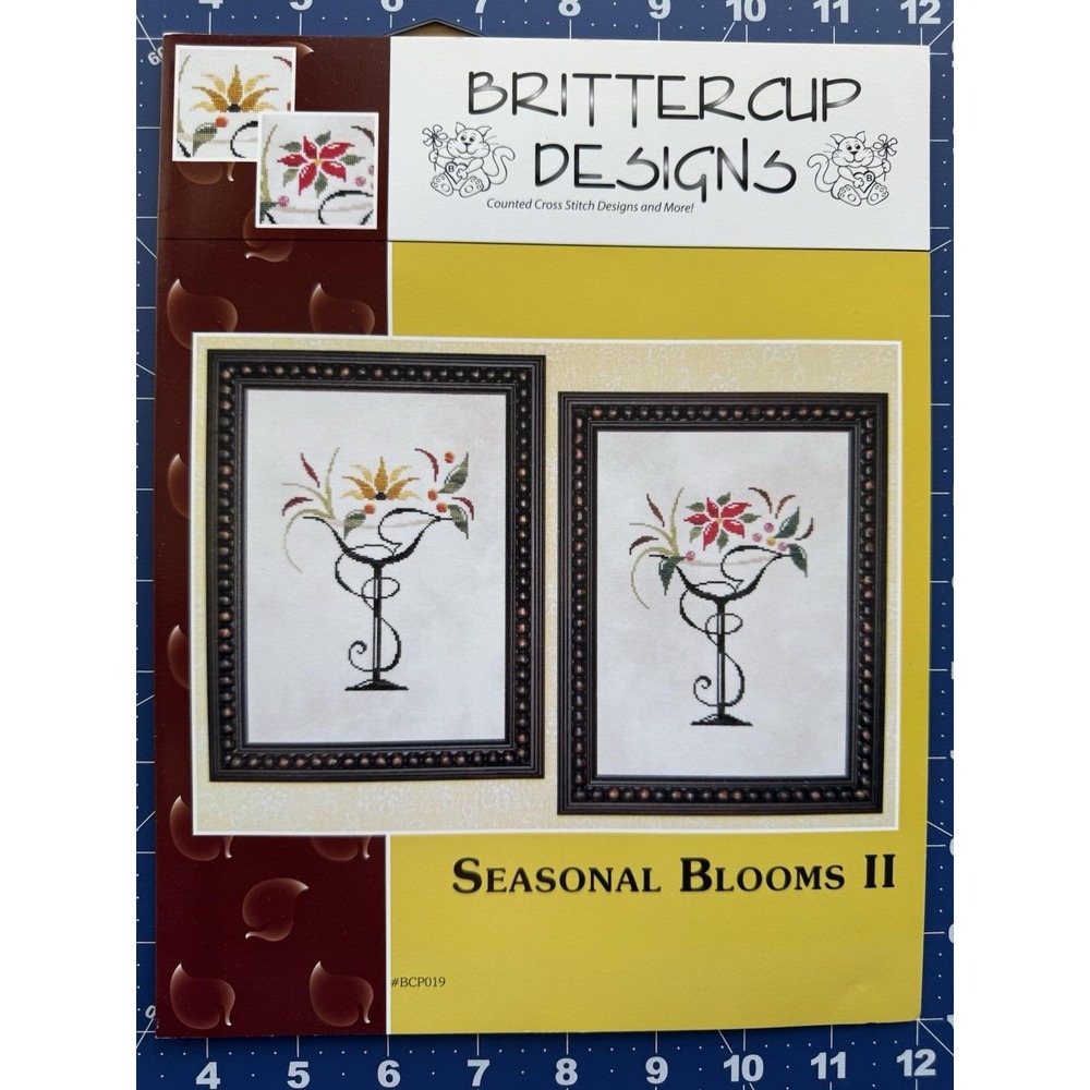 Brittercup designs Seasonal Blooms II Counted Cross Stitch Pattern Leaflet